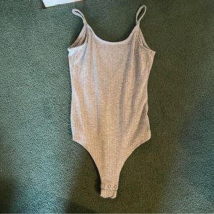American Eagle Soft & Sexy Ribbed Gray Bodysuit size S